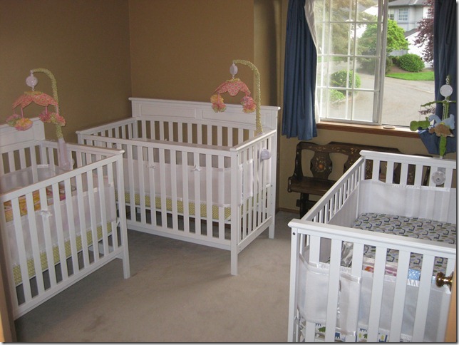 Three of the four cribs