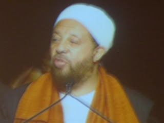 Abdullah Hakim-Quick, Director of Dawah Dept, Muslim Judicial Council, Capetown, South Africa on the "big screen"
