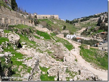 City of David Area E excavations from south, tb022705709
