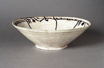Bowl Iran, Nishapur Bowl, 10th century Ceramic; Vessel, Earthenware, white slip, slip-painted in black, 3 1/4 x 10 1/4 in. (8.3 x 26.04 cm) Art Museum Council Fund (M.68.22.9) Art of the Middle East: Islamic Department.