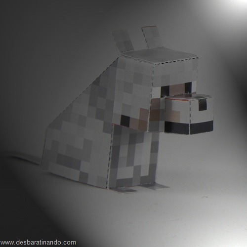 paper toy minecraft lobo paper toy minecraft lobo