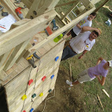 Climbing wall in place.