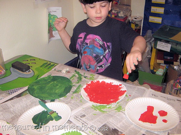 Paper plate Apple Tree painting Paper plate Apple Tree painting