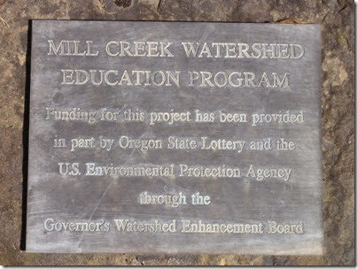 IMG_3422 Mill Creek Watershed Education Program Plaque at the Oregon State Archive Building in Salem, Oregon on September 9, 2006