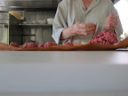 She makes about 72 meat balls.  She gives each of us dogs 3 or 4 meatballs per day, so 3 pounds is good for about a week.