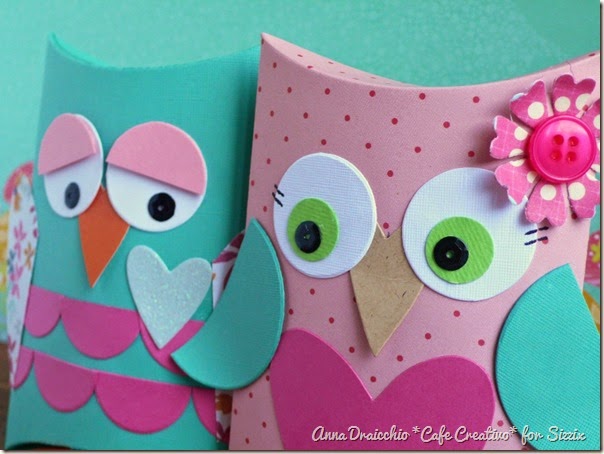 cafe creativo - big shot sizzix - owl pillow box - gufi scatolina (4)