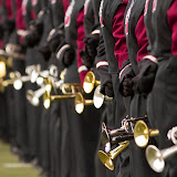 The University of Montana marching band stands ready to escort the hometown Griz onto the field for Saturday's contest against the Idaho State Bengals.

Washington-Grizzly Stadium in Missoula, Mont., October 27th, 2012.