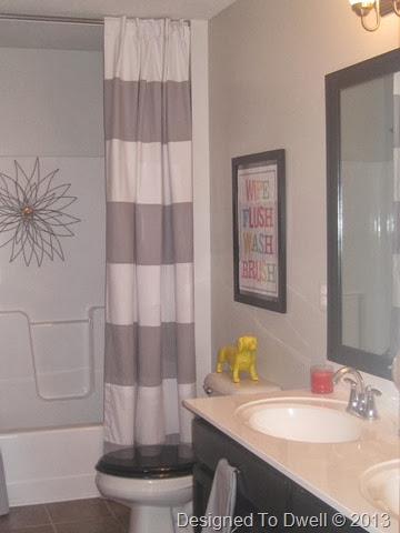 Neutral Kids Bathroom with Pops of Color Neutral Kids Bathroom with Pops of Color