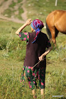 Kyrgyz lady herding the horses?
