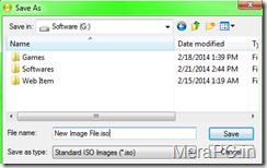 Saving Image file to ISO format
