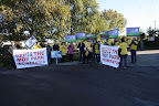 CALNI protest at Portmore Equestrian Centre due to Portmore Equestrian Centre taking money from Rose Energy, a company which Moy Park owns a 66% stake in and is planning to build an incinerator at Glenavy, Lisburn on the shores of Lough Neagh, the main source of drinking water for Belfast and Northern Ireland.