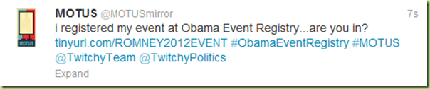 motus #ObamaEventRegistry