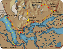 torres del paine map