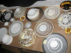 Here's a portion of the metallic dinnerware we had on hand.