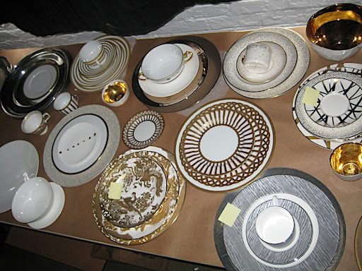 Here's a portion of the metallic dinnerware we had on hand.