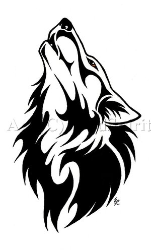 Climbing Wolf Tribal Tattoo By Wild 300x496px
