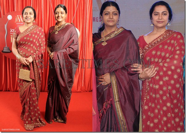 Suhasini_Bhanu_Priya_Maroon_Saree