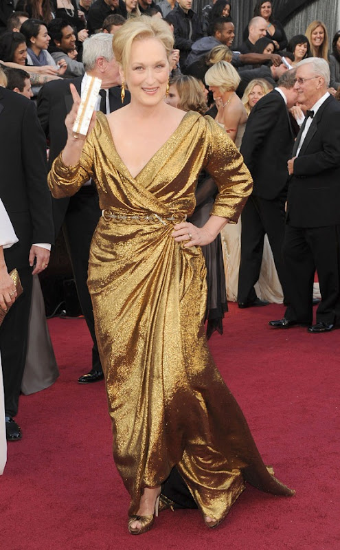 Meryl Streep vestido dorado Lanvin