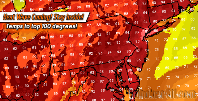 U.S. East Coast temperatures, 19 June 2012. hoboken411.com