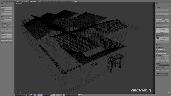 Villa 3d modo alambre
