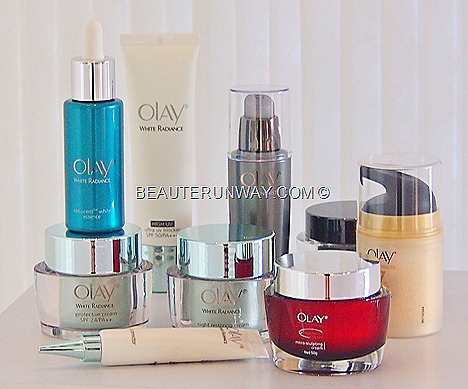 Olay White radiance essence,protecive cream night restoring cream Regenerist microsculpting cream serum OlayTotal effects Maggie Cheung Olay Ambassador Carrie Underwood Thandie Newton Capella Hotel P&G Beauty Debate 