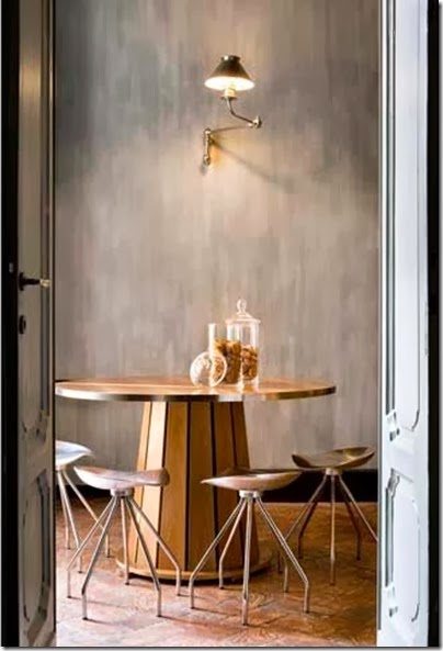 Wood dining table and steel stools AB_08_640
