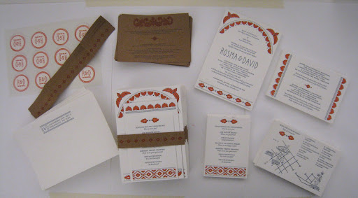 Here's the full invitation suite, which had kraft paper accents.