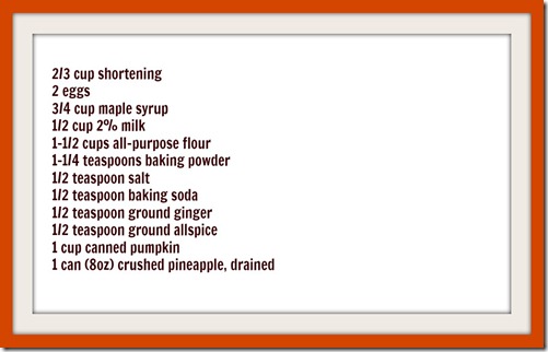 Pumpkin Cupcake Ingredients Recipe