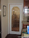 Copper kitchen door glue chip field with waterglas and custom pencil bevels.