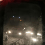 in de achteruit-kijk spiegel, even veel sneeuw