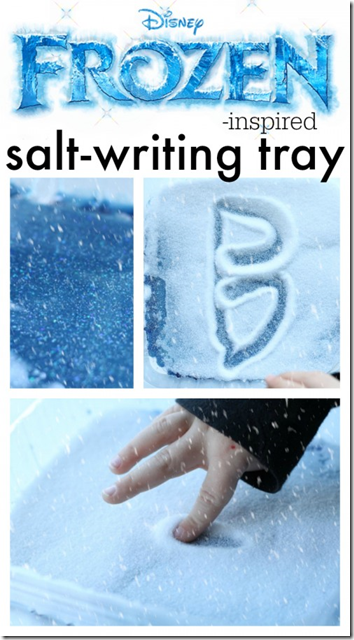 Disney Frozen activities for kids - Salt Writing tray for preschoolers to practice their letters Disney Frozen activities for kids - Salt Writing tray for preschoolers to practice their letters