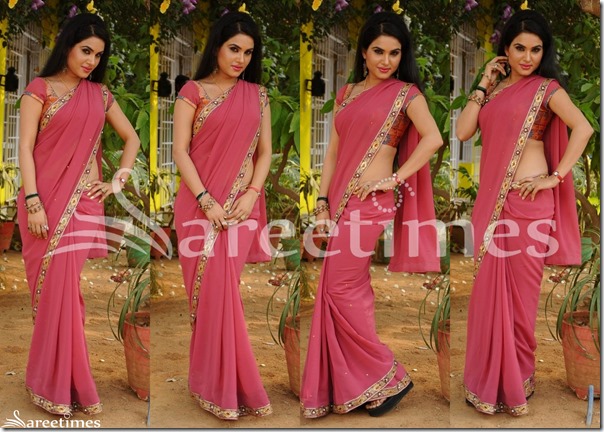 Kavya_Singh_Pink_Georgette_Saree Kavya_Singh_Pink_Georgette_Saree