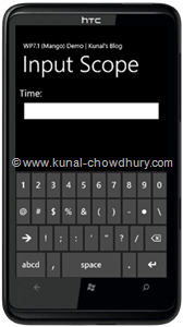 WP7.1 Demo - InputScope (Time) WP7.1 Demo - InputScope (Time)