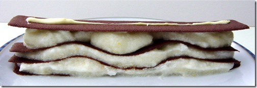 Millefeuille of Chocolate Tuiles and Apple Snow