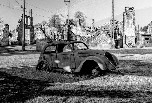 Rusted Car Oradour Sur Glane - HDR B&W 3 Rusted Car Oradour Sur Glane - HDR B&W 3