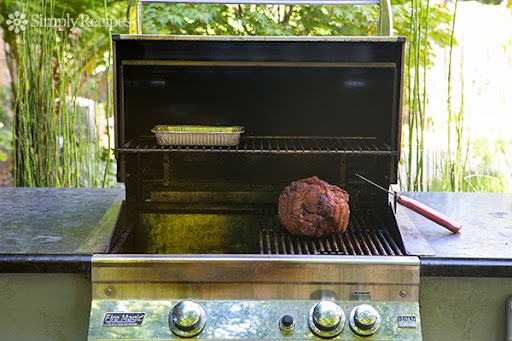 Barbecued Pork Shoulder on a Grill