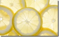 Several lemon slices, backlit