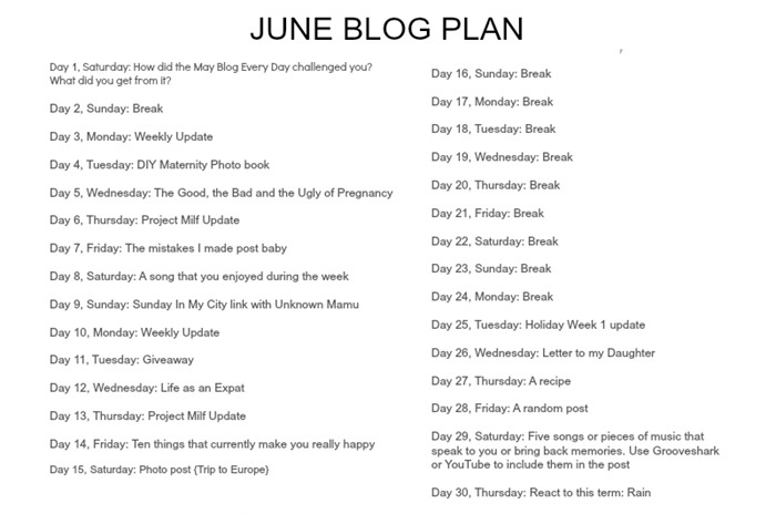 june blog plan