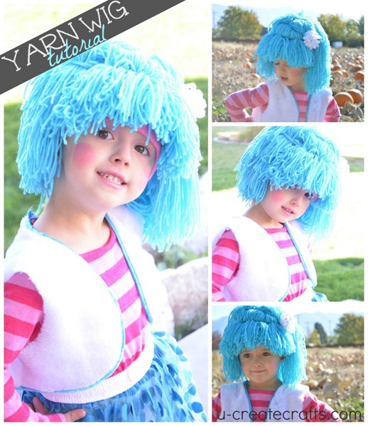 Adorable DIY Yarn Wig Tutorial at u-createcrafts.com