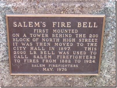 IMG_3772 Salem Fire Bell Plaque at the Main Fire Station in Salem, Oregon on September 17, 2006
