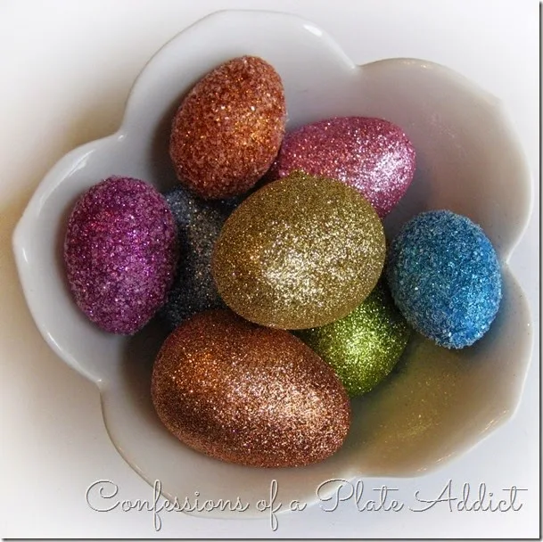 CONFESSIONS OF A PLATE ADDICT Pottery Barn Inspired Glitter Eggs