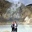 Pete and Merrin in front of the new crater lake