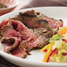 Marinated Flank Steak with Sweet-Hot Slaw