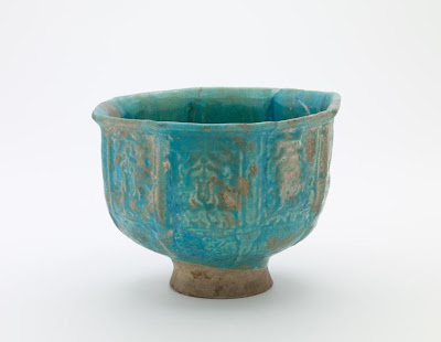 Bowl | Origin:  Iran | Period: 1169-1233  Saljuq period | Details:  Not Available | Type: Stone-paste painted under glaze | Size: H: 14.2  W: 19.1  cm | Museum Code: F1906.40 | Photograph and description taken from Freer and the Sackler (Smithsonian) Museums.