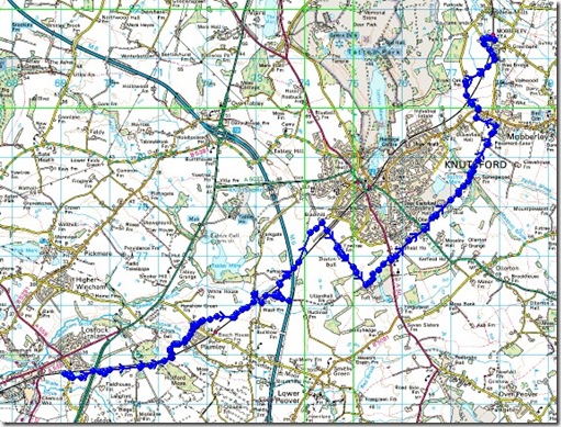 Lostock Gralam to Mobberley route