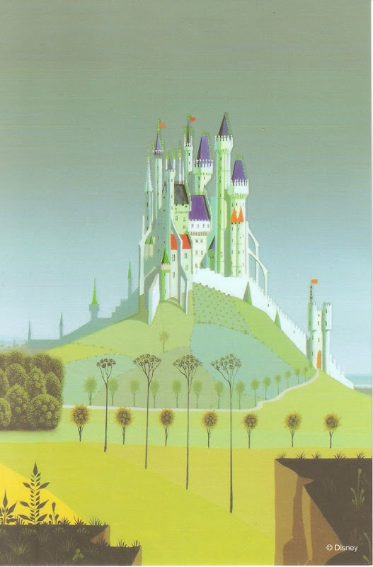 38睡美人 森林彼端的城鎮與城堡 概念圖稿 Eyvind Earle