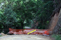 Road to the waterfall. Definitely closed.