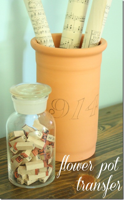 clay flower pot image transfer