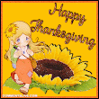 Thanksgiving Sunflower Girl