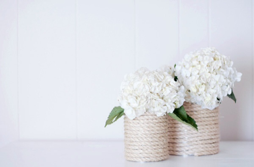 Maritime Vase mit Seil basteln Maritime Vase mit Seil basteln